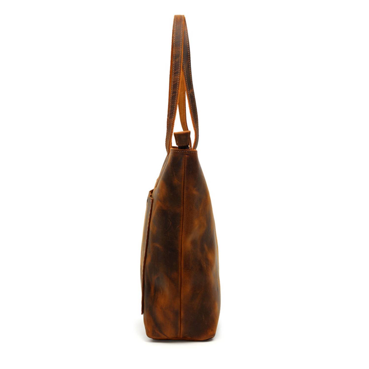 Vintage genuine leather tote bag 3