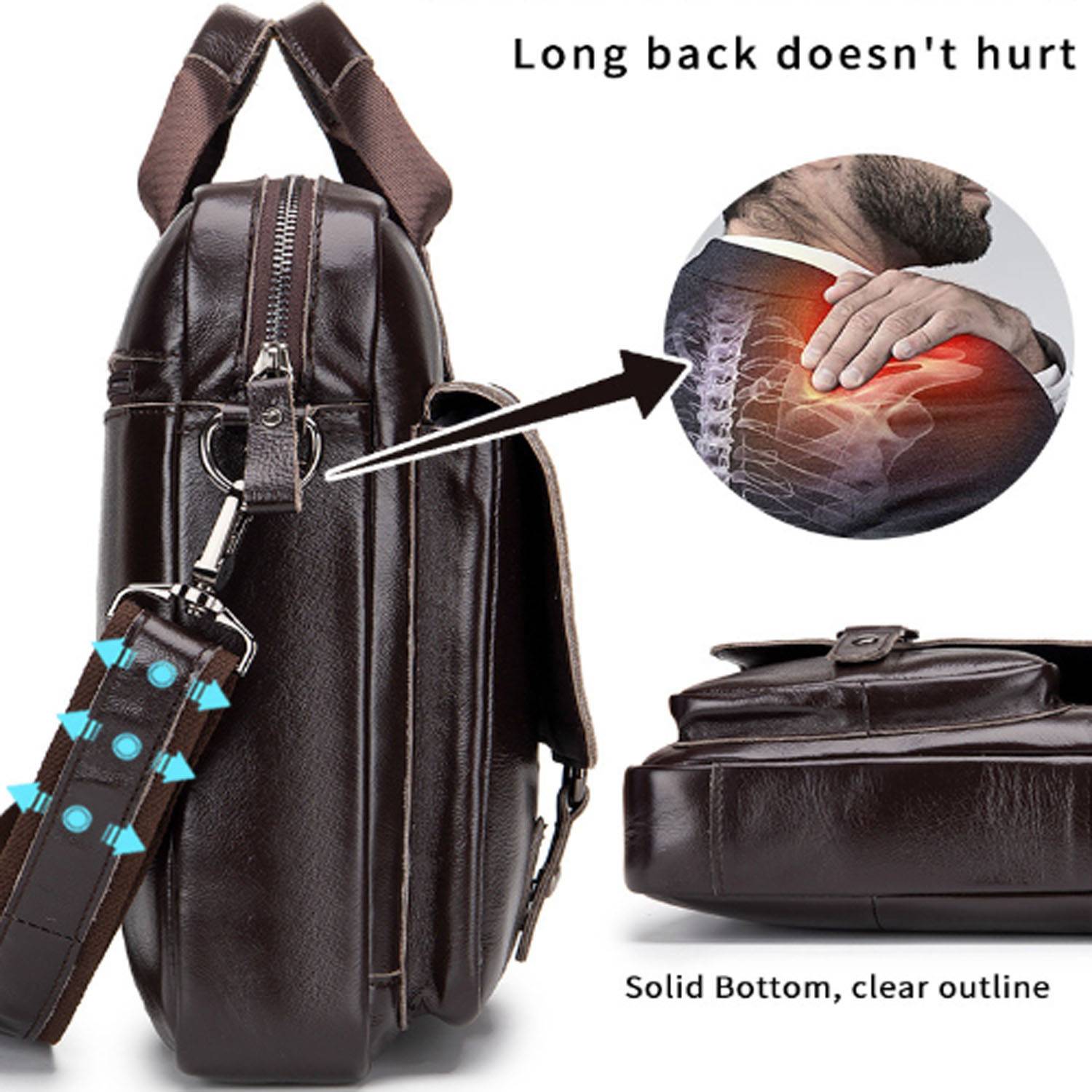 Genuine Leather Laptop Tote Bag 5
