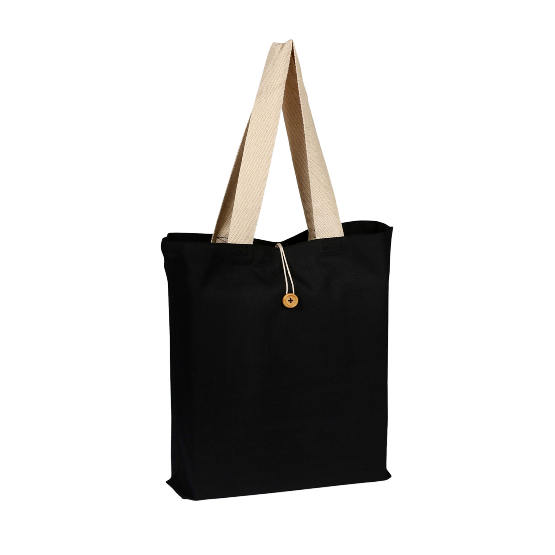 12oz. 100% Cotton Colored Button-Up Canvas Tote w/Natural Handle 3