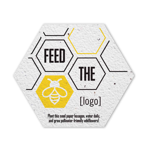 Seed Paper Coaster 3.35x3.9" hexagon 3