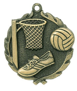 Netball Wreath Medal, 1 3/4" 2
