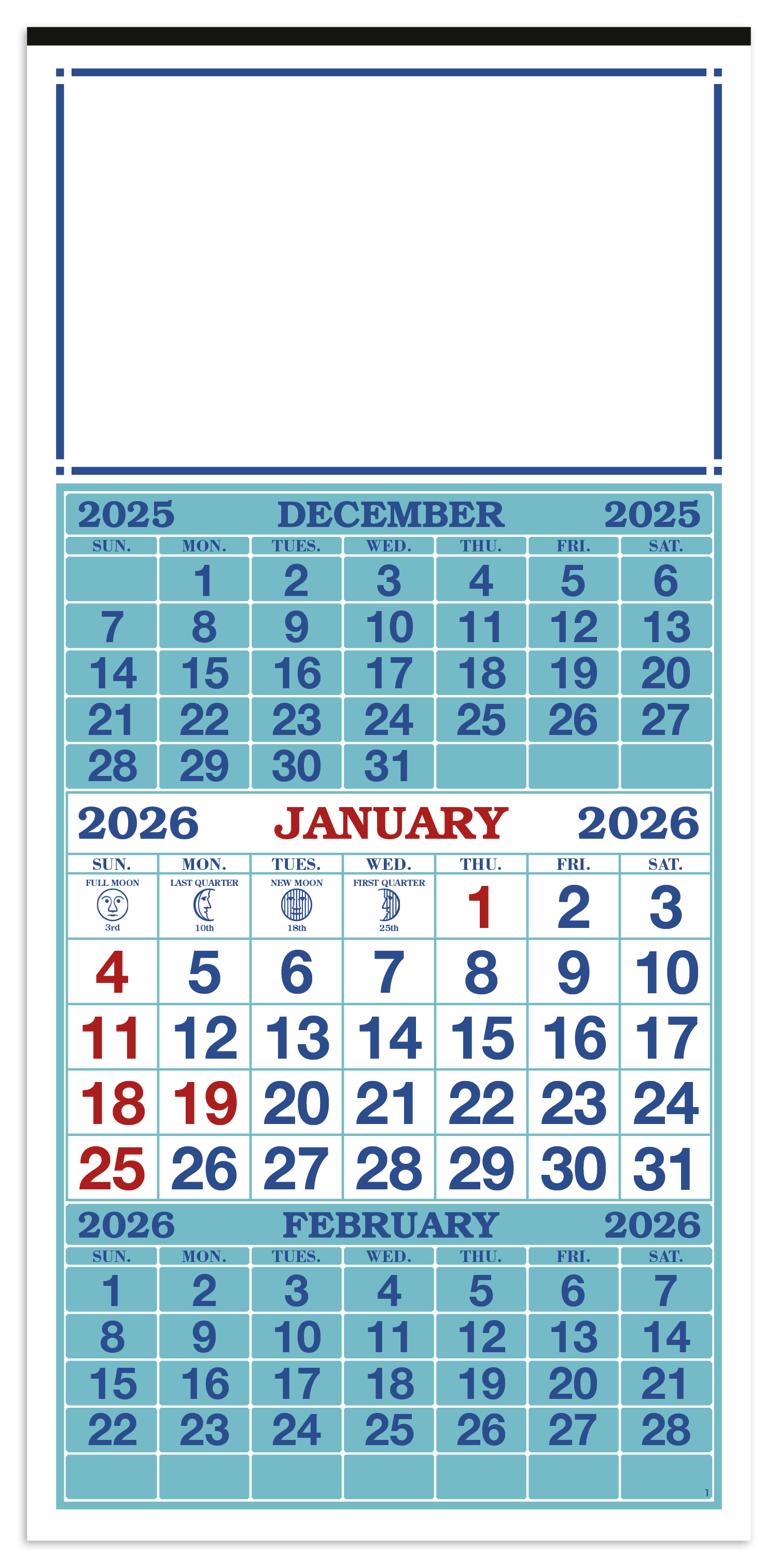 Skinner & Kennedy® 3-Month Display 12-Sheet Calendar 7