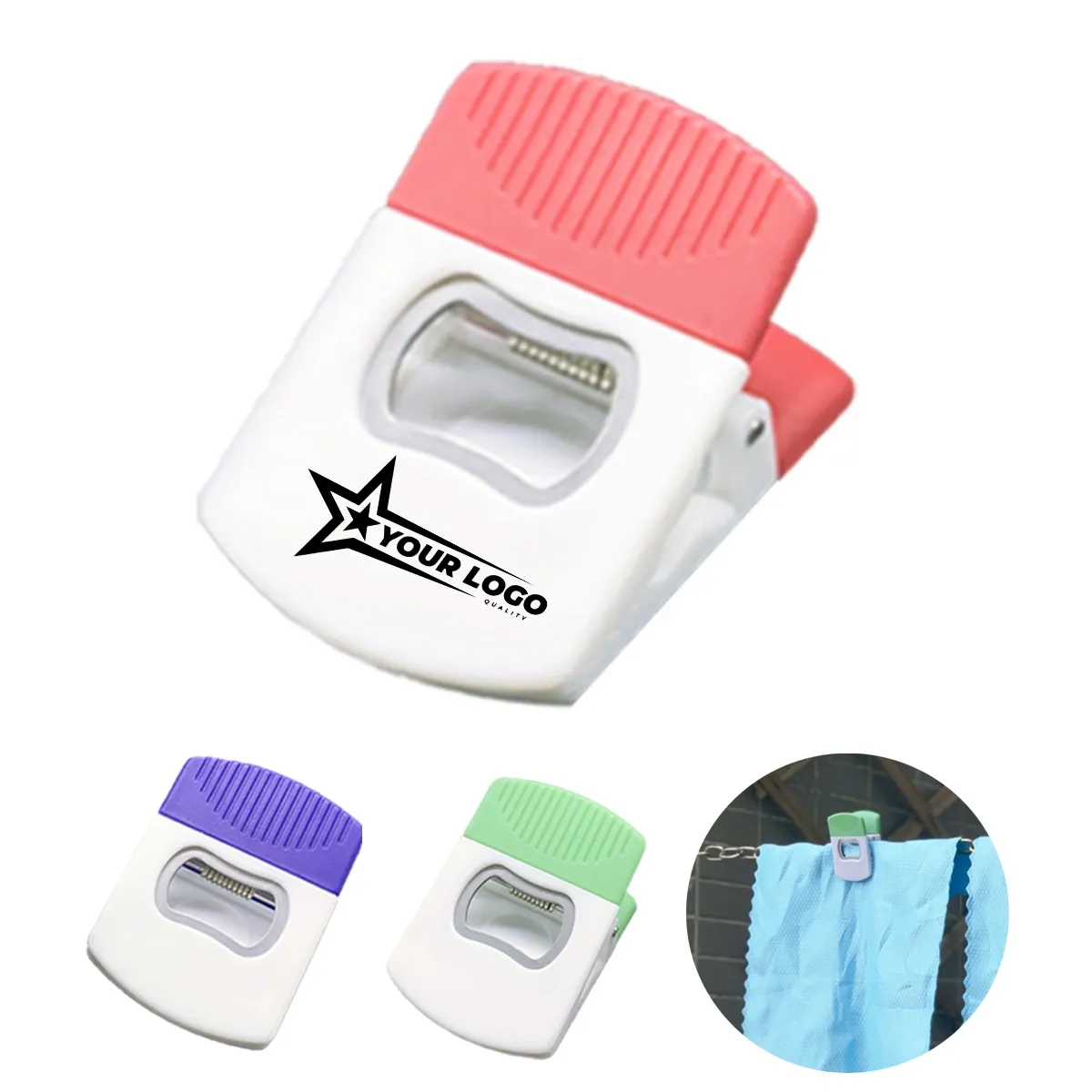 Magnetic Sealing Clip Snack Fridge Magnet Bottle Opener 2