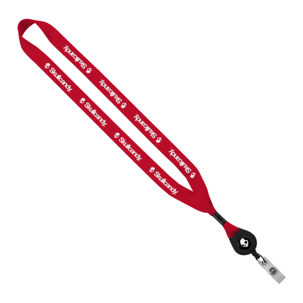 3/4" Polyester Lanyard with Metal Crimp & Retractable Badge Reel 411