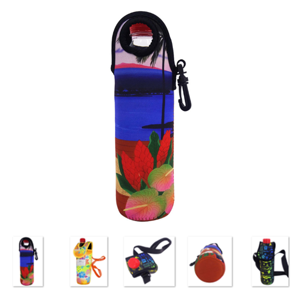 Neoprene Water Bottle Sleeve Coolie w/Strap, custom koozie with logo imprint 4