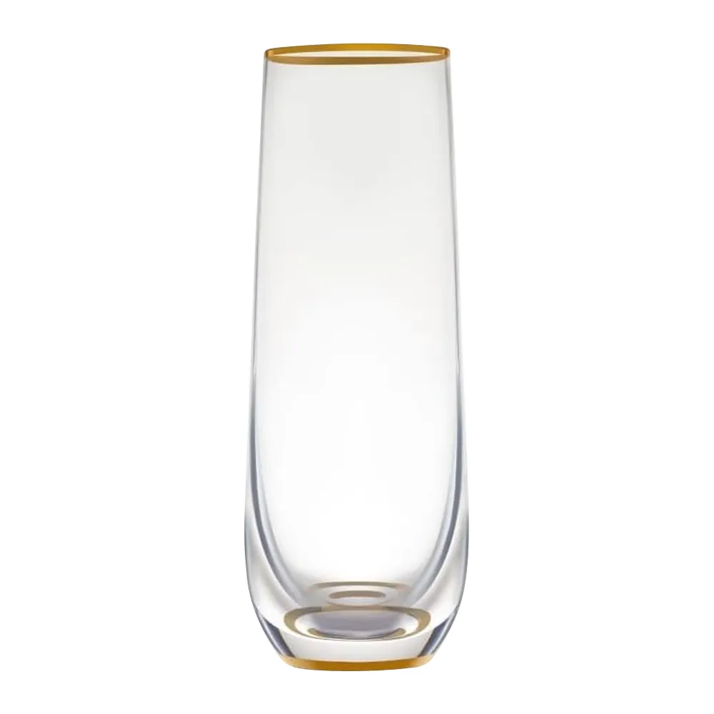 9oz. Gold Rimmed Stemless Champagne Flute 5