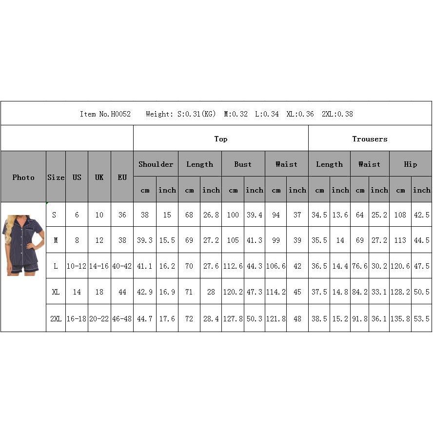 Pajamas Set Short Sleeve Sleepwear Womens 1