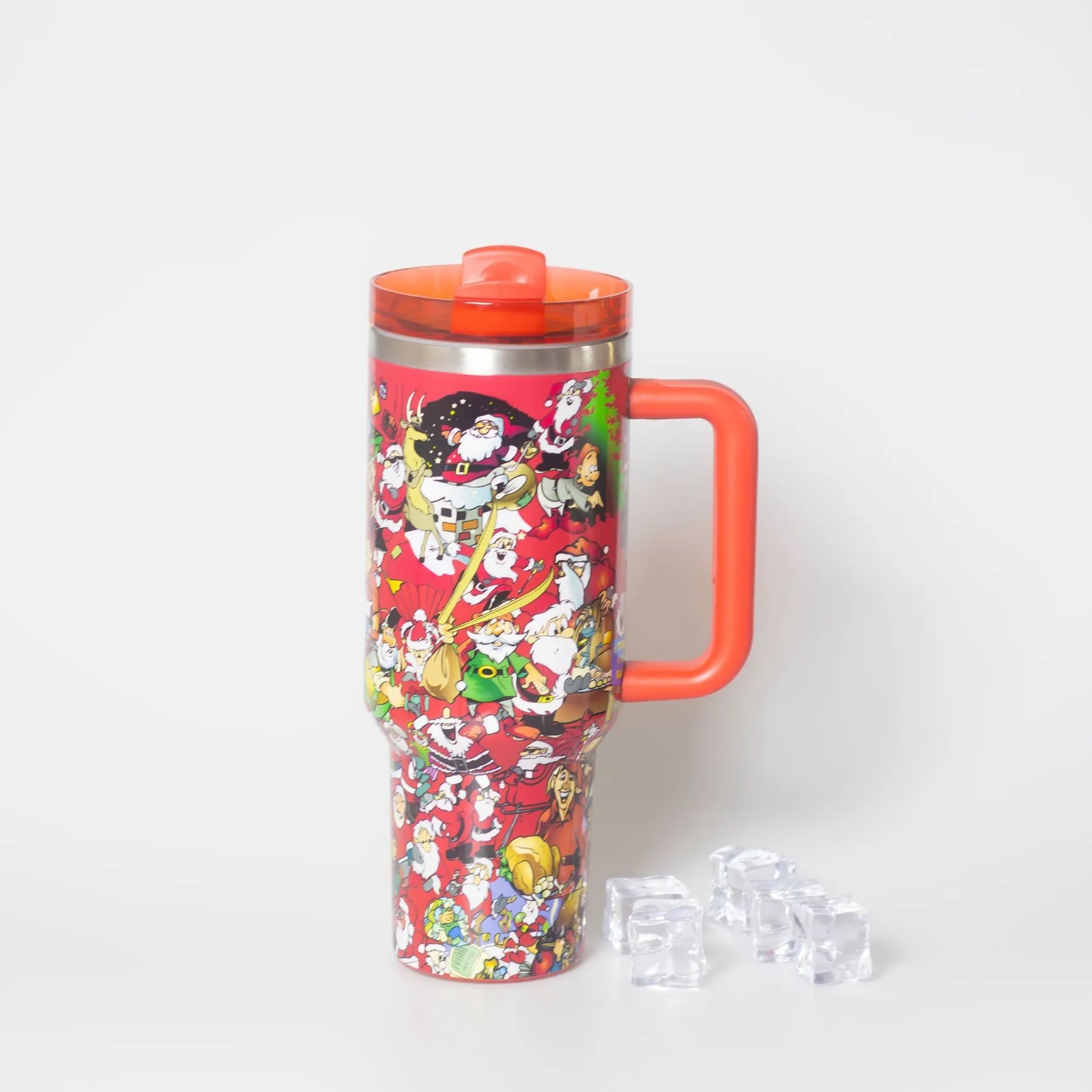 Christmas Theme 40 Oz. Vacuum Tumbler with Lid and Straw 2