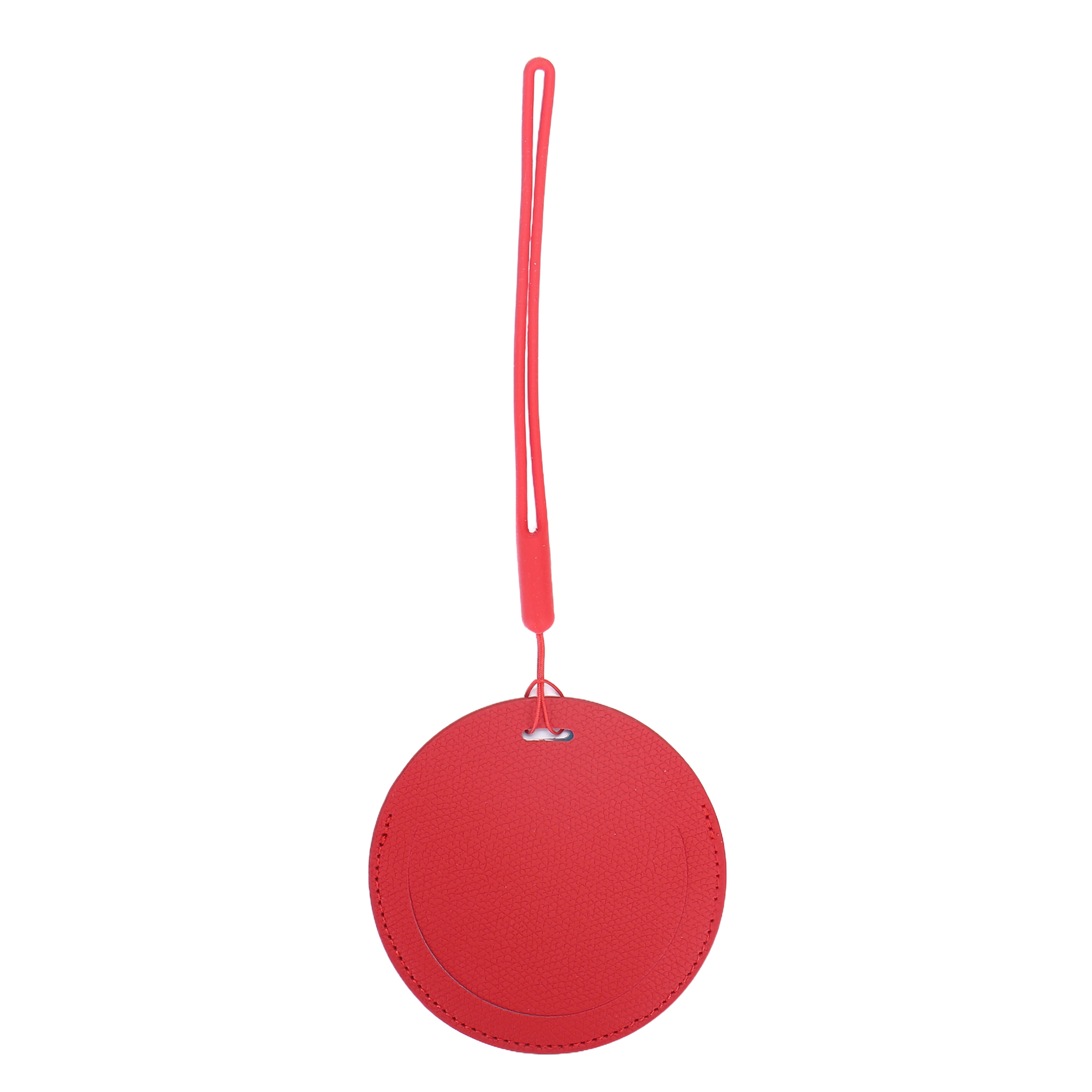 Round Thick PU Leather Luggage Tag with Hanging Rope 2