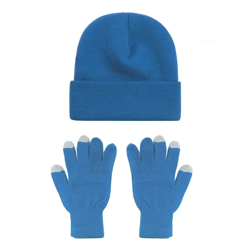 Winter Beanie Hat Gloves Set 4