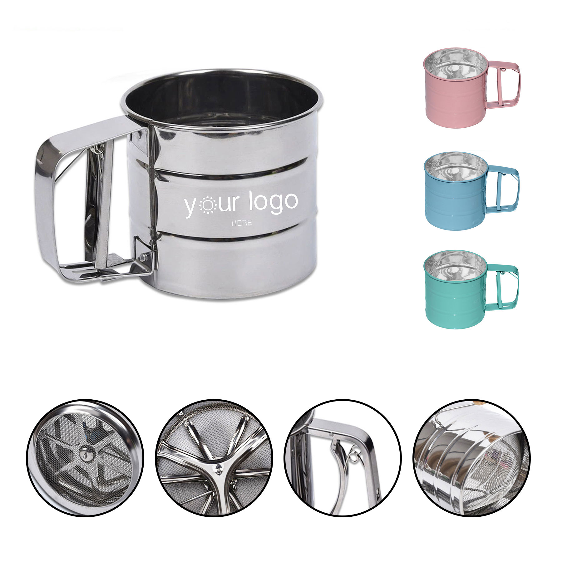Stainless Steel Handheld Flour Sieve Mesh Sifter 2