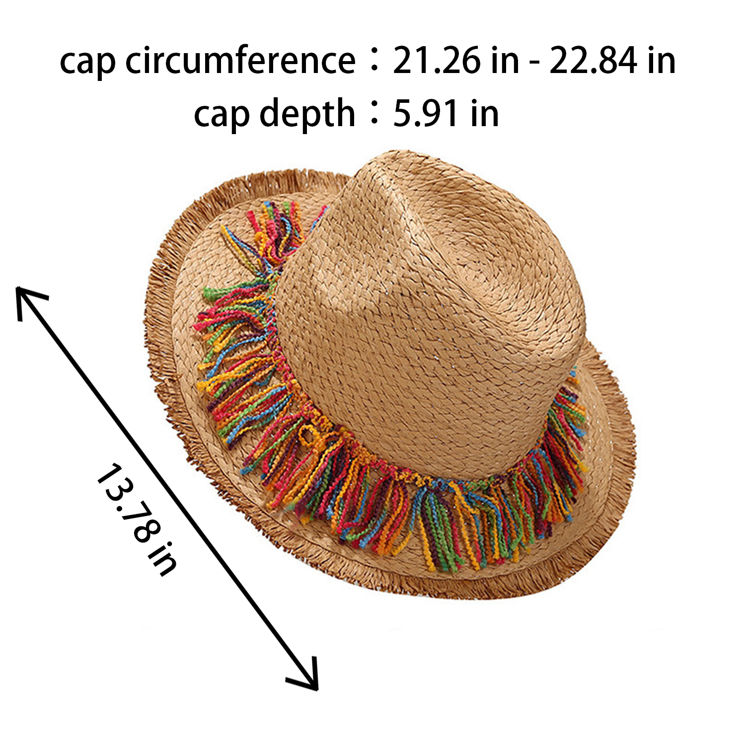 Colored Tassel Summer Straw Hat 2