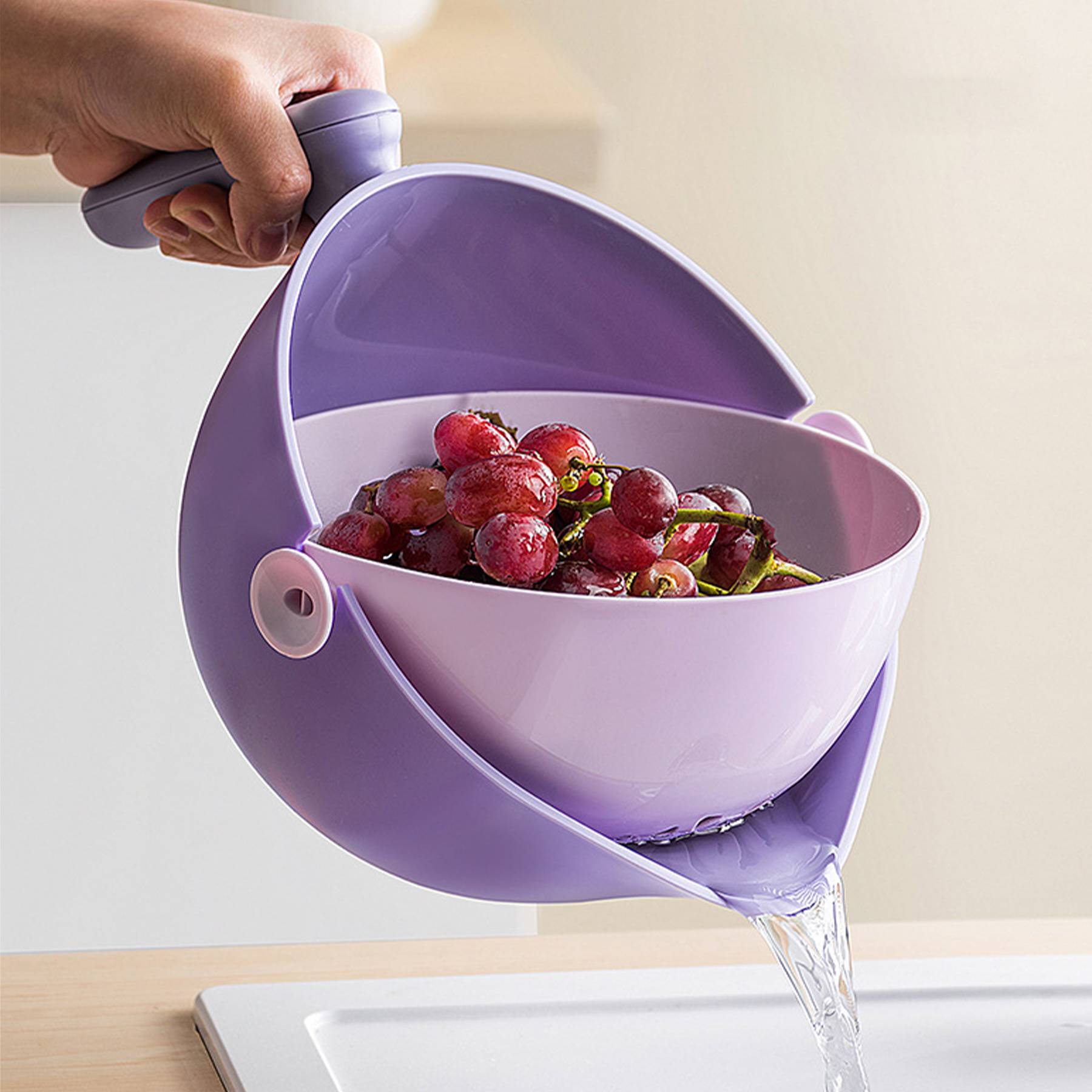Plastic Double-walled vegetable basin drain basket 6