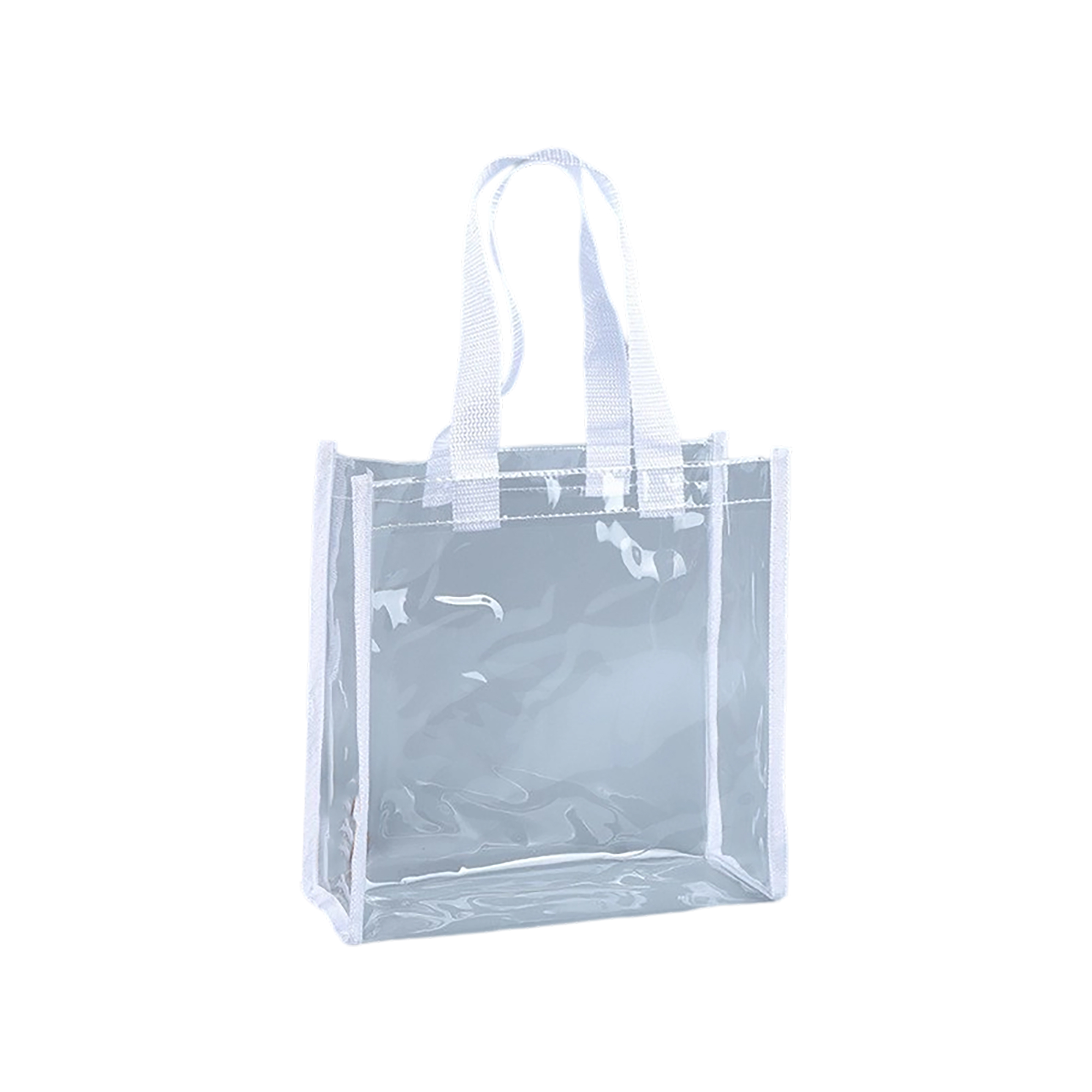 Vinyl Clear Tote Bag With Colored Shoulder Straps 15