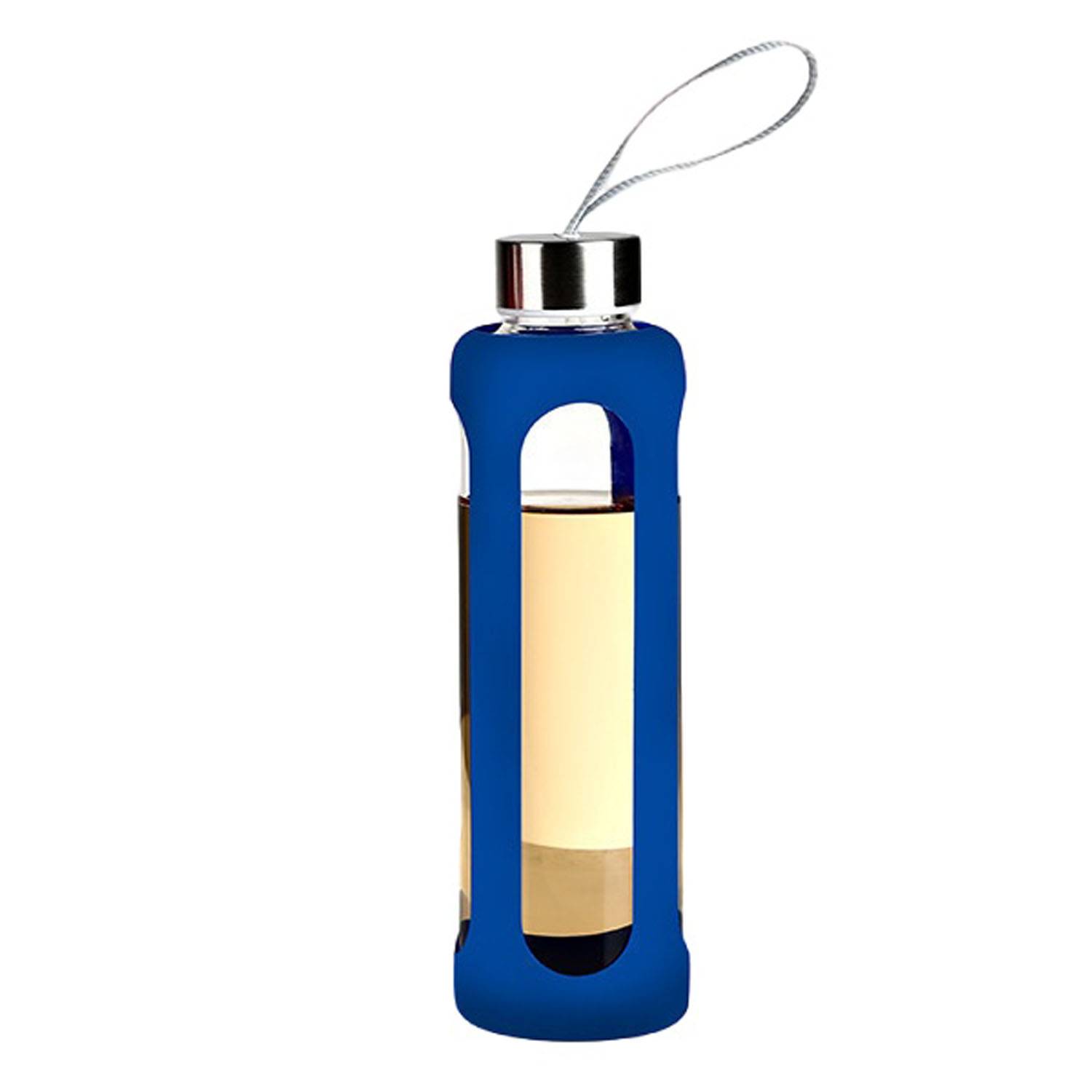 19oz Portable Silicone Sleeve Glass Sports Water Bottle 6