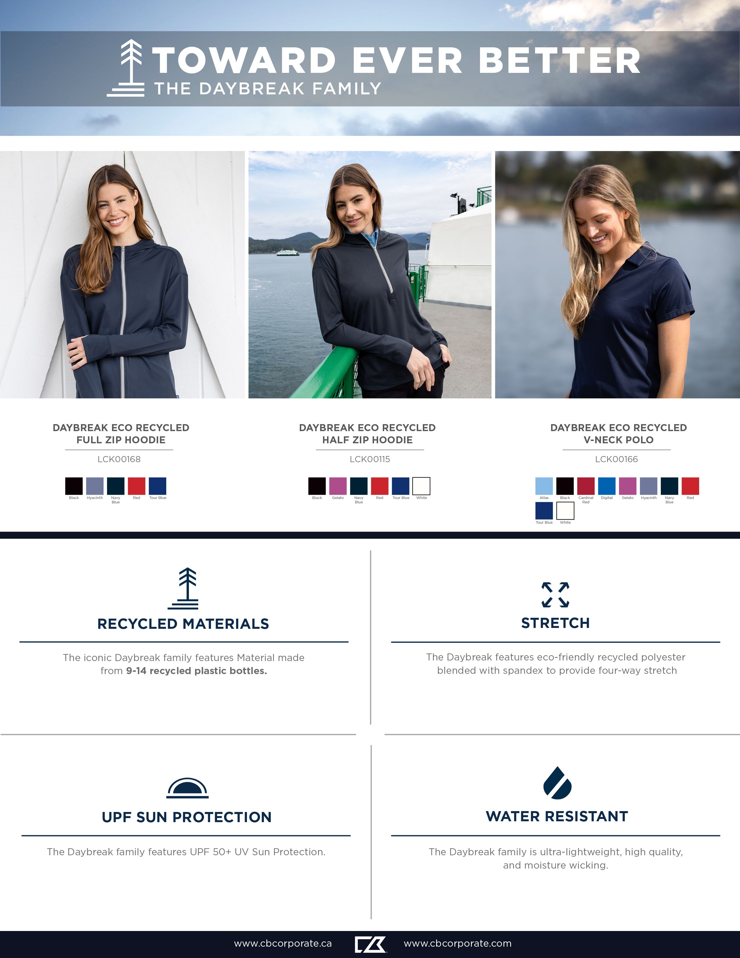 Daybreak Eco Recycled Womens Full Zip Hoodie