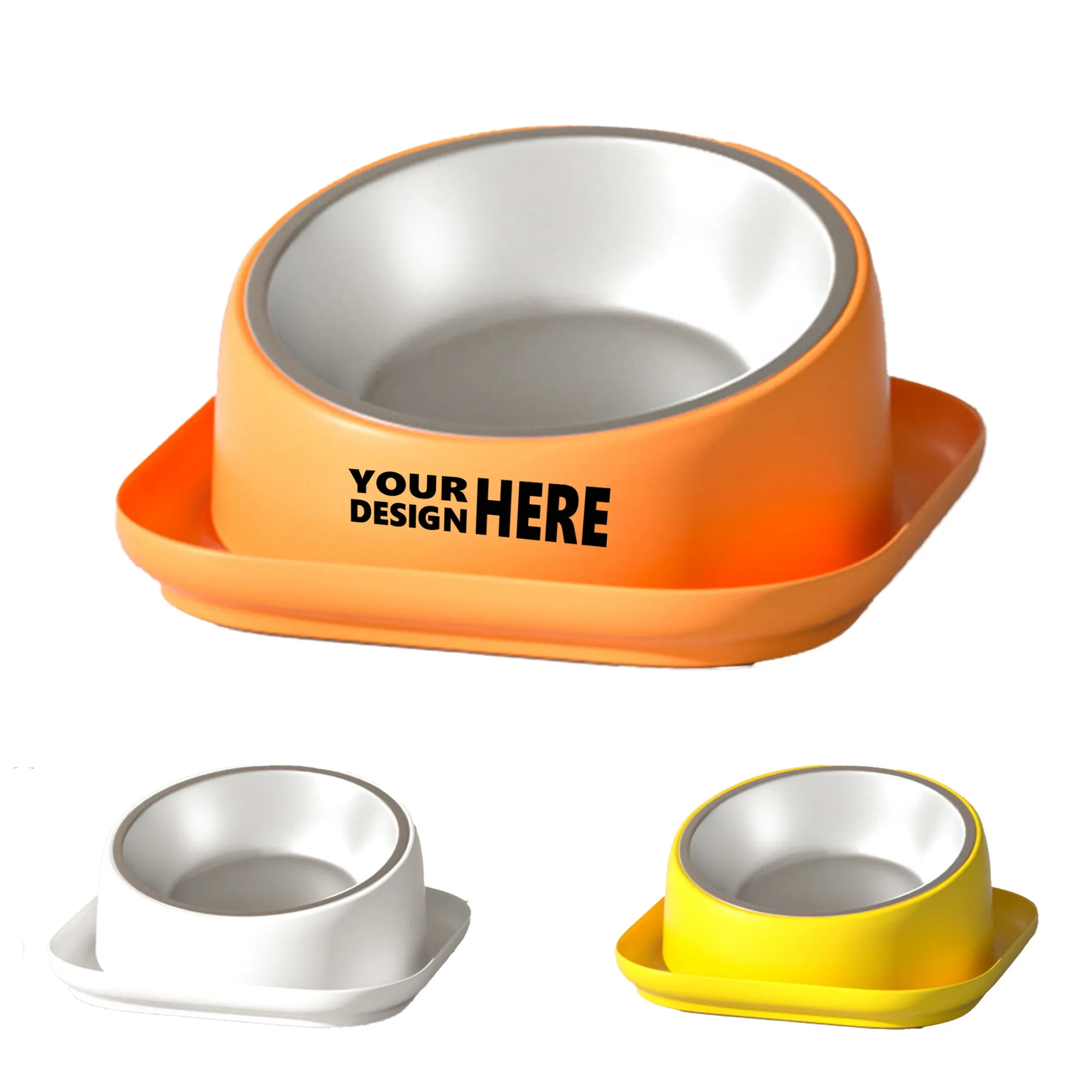 Tilted Anti-Spill Stainless Steel Pet Bowl 6