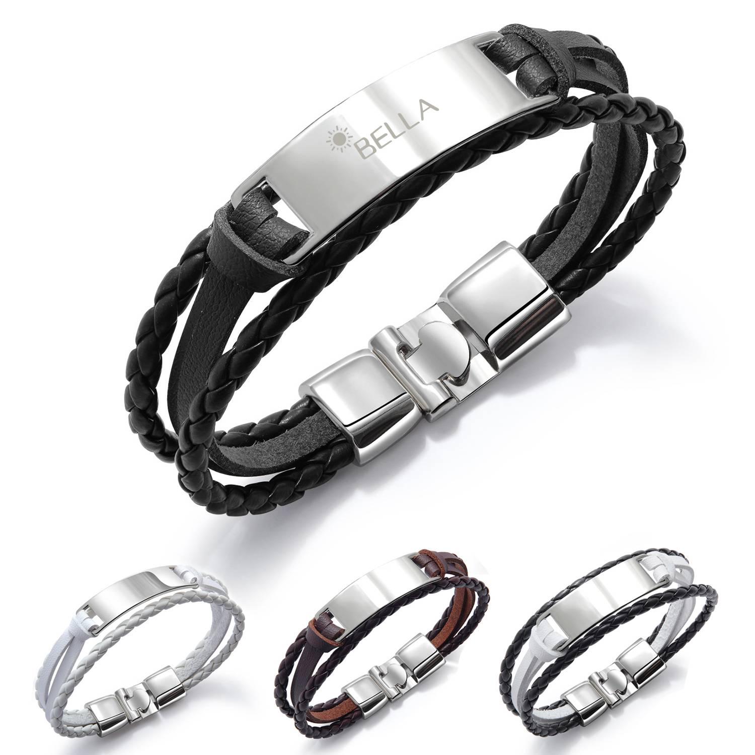 Genuine Leather Bracelets for Men Women 3