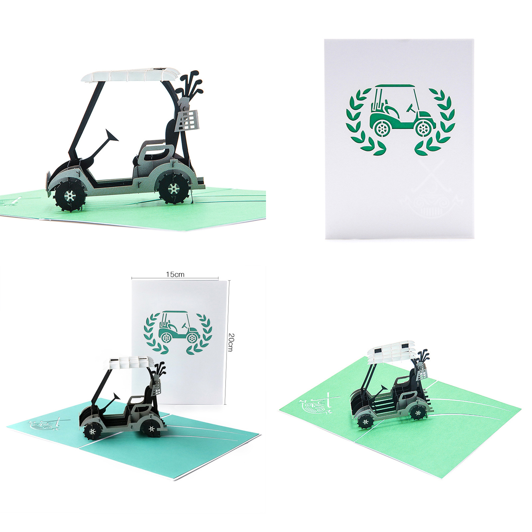 Golf Cart 3D Pop Up Father's Day Card 2