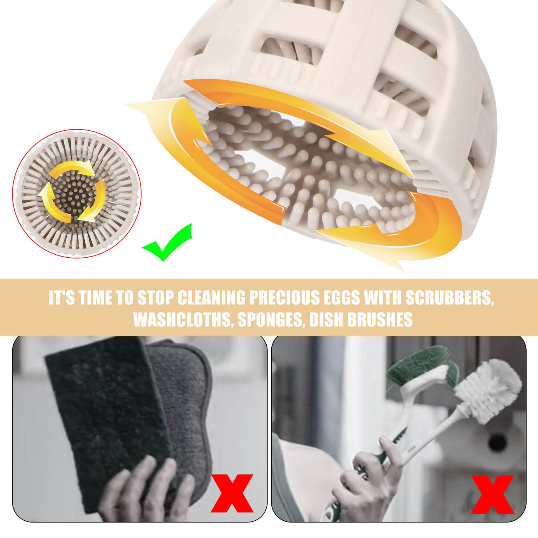Silicone Egg Cleaning Brush 12