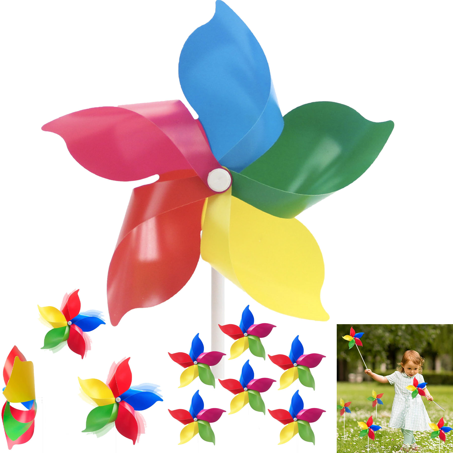 Plastic Educational Wind SpinnersDecorational Pinwheels Windmill 1
