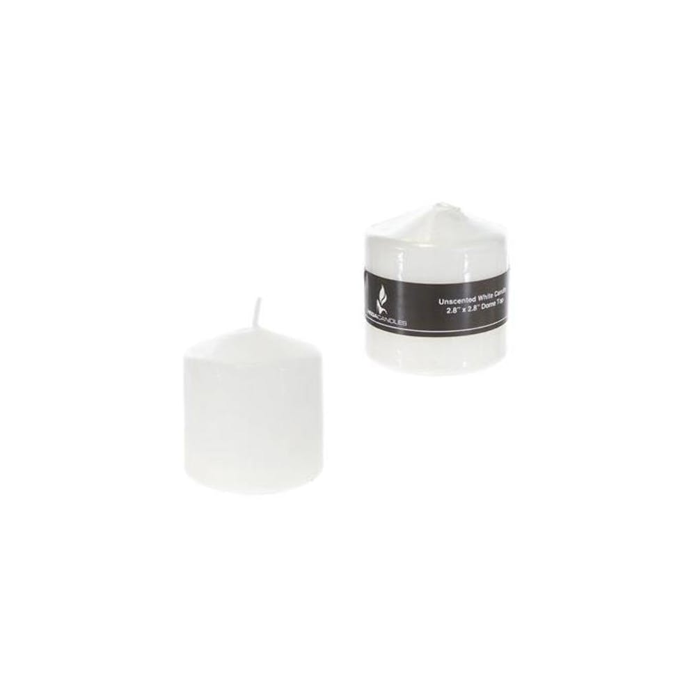 3" Domed Top Candles - White Unscented 1