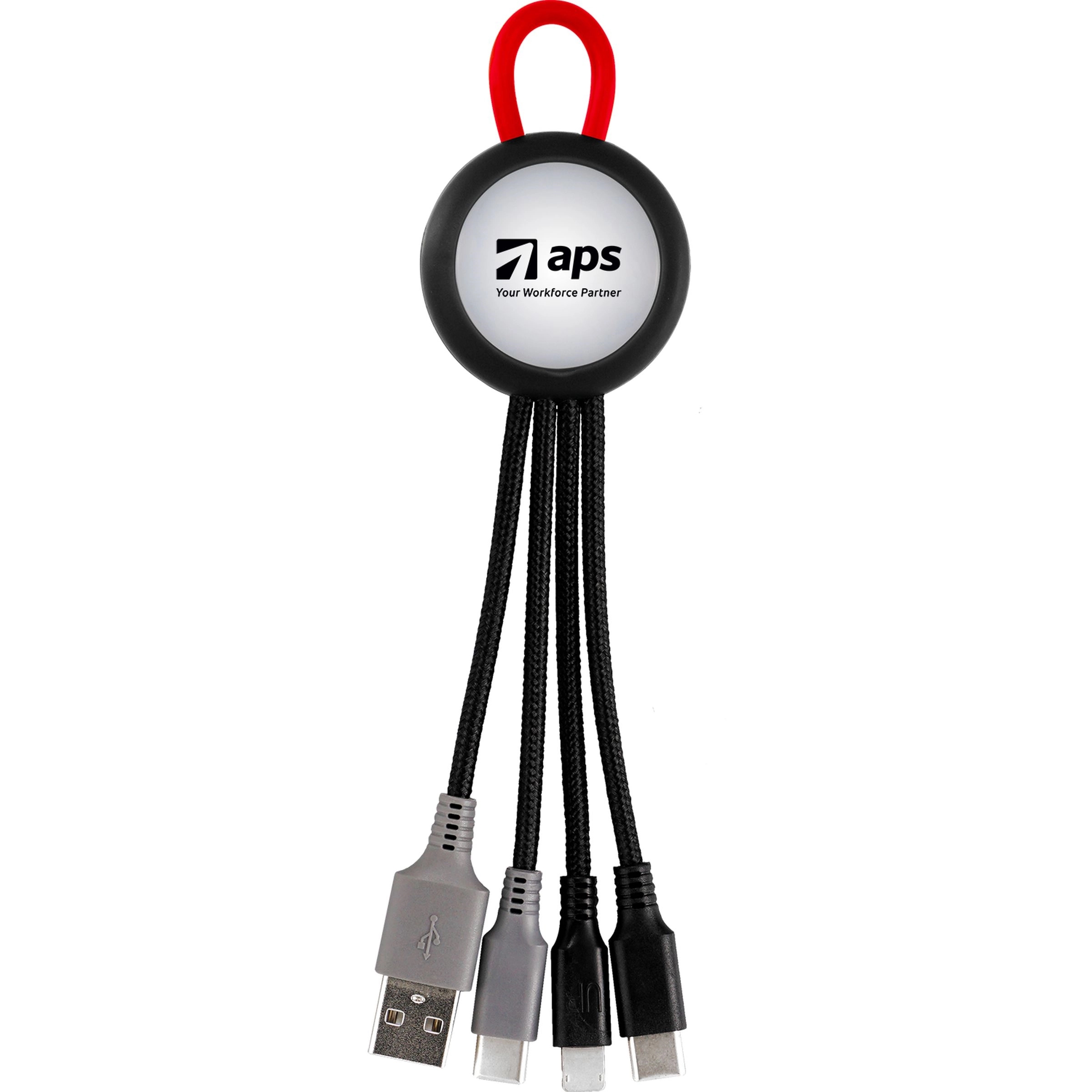 Clearview Light Up Loop Dual Input 3-in-1 Charging Cable 11