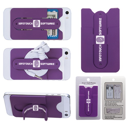 3-in-1 Cell Phone Card Holder w/Packaging 4