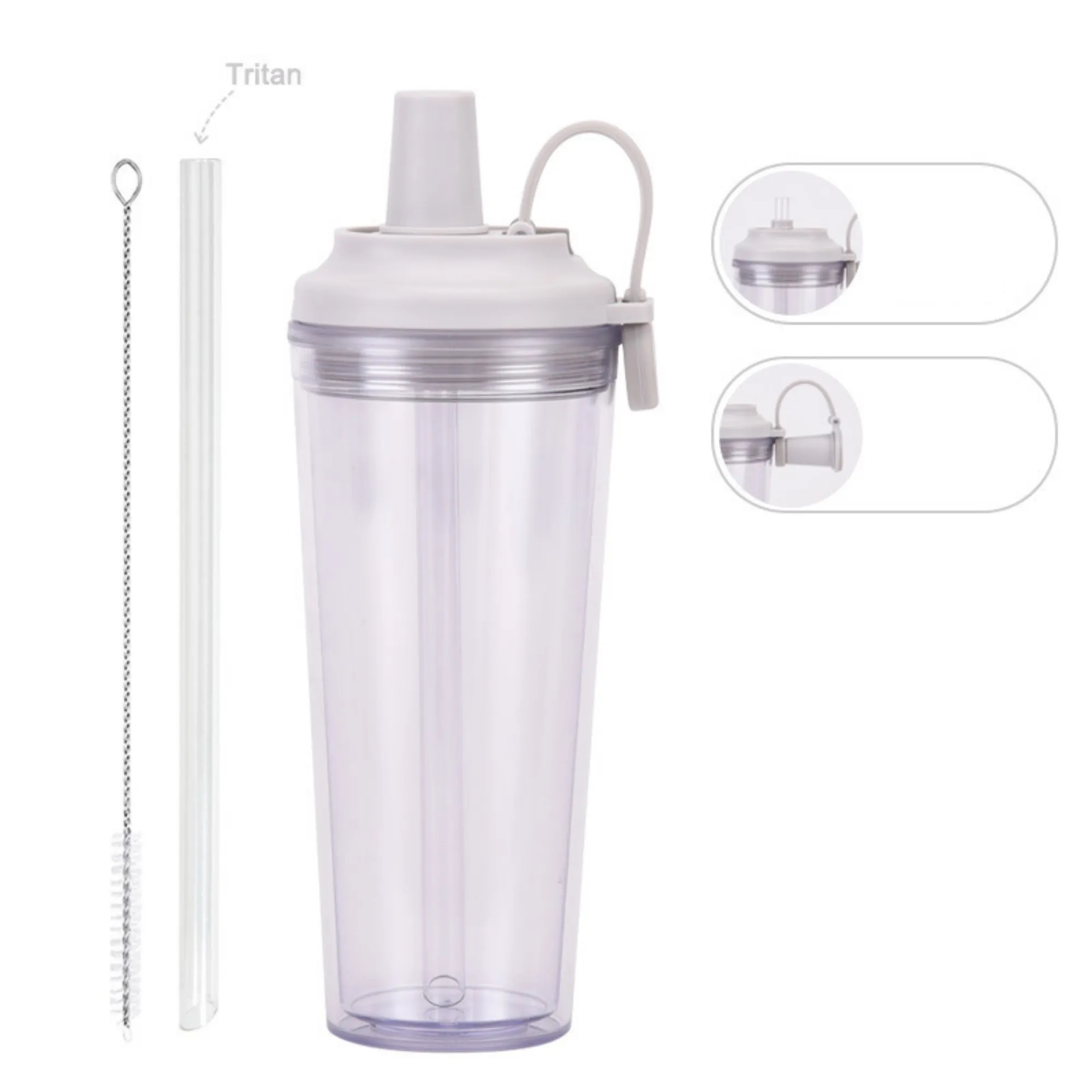 24oz Double-Layer Plastic Straw Cup 17