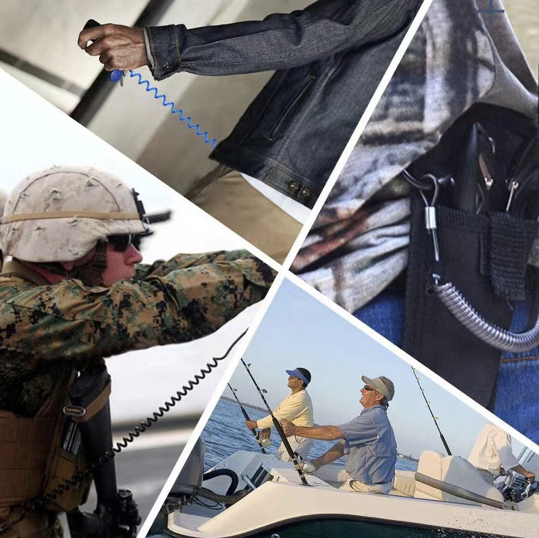 Retractable Safety Coiled Lanyard with Aluminium Alloy Carabiner Clip 10