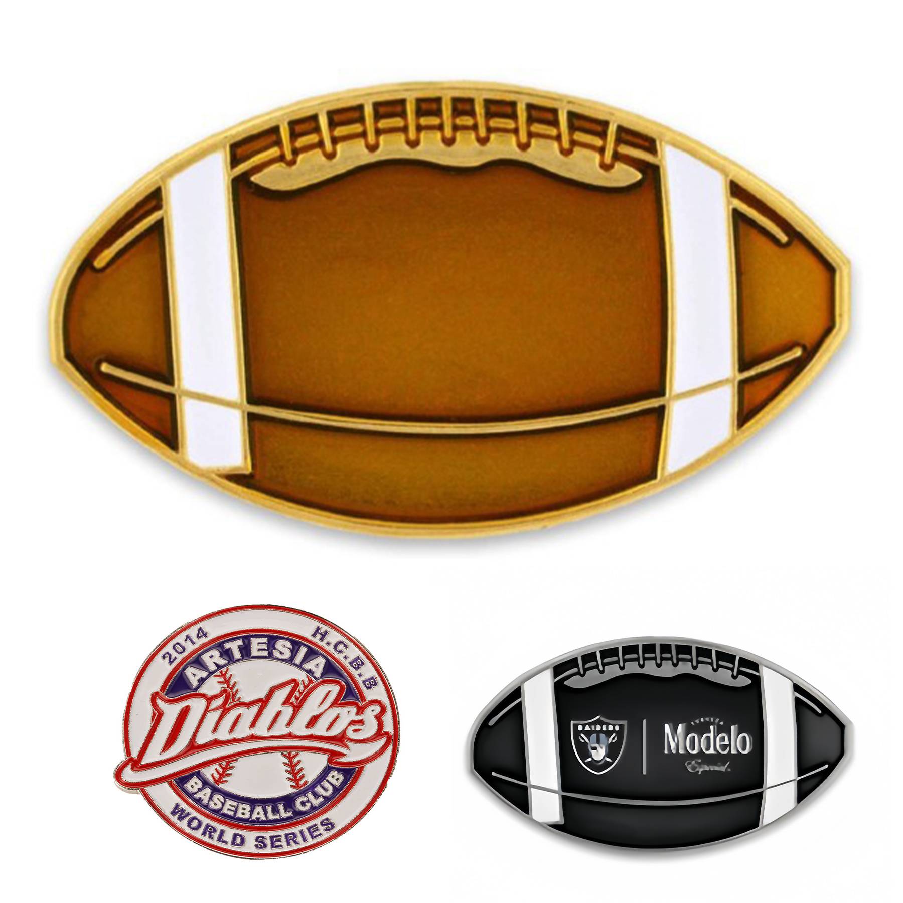 Alloy Double Sword Cross Baseball Football Game Badge 3