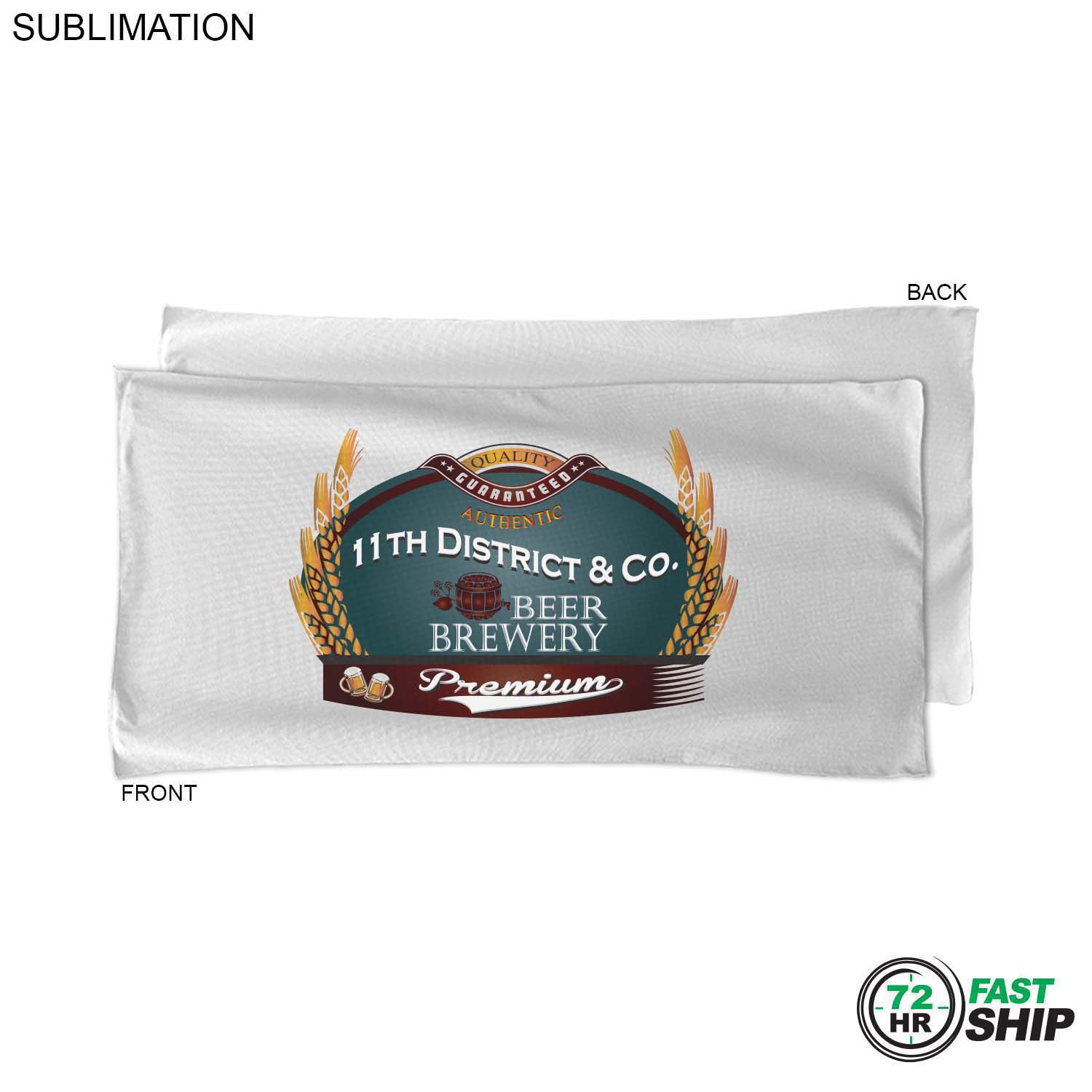 72 Hr Fast Ship - Absorbent Microfiber Dri-Lite Terry White Pool, Travel Towel, 22x44, Sublimated 6