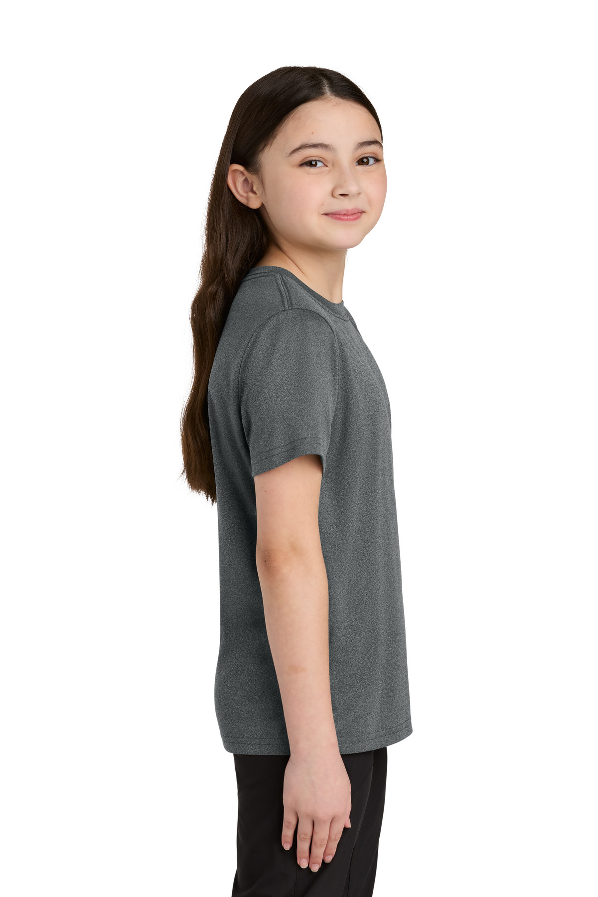 Port & Co Youth Heather Performance Tee PC390Y 8