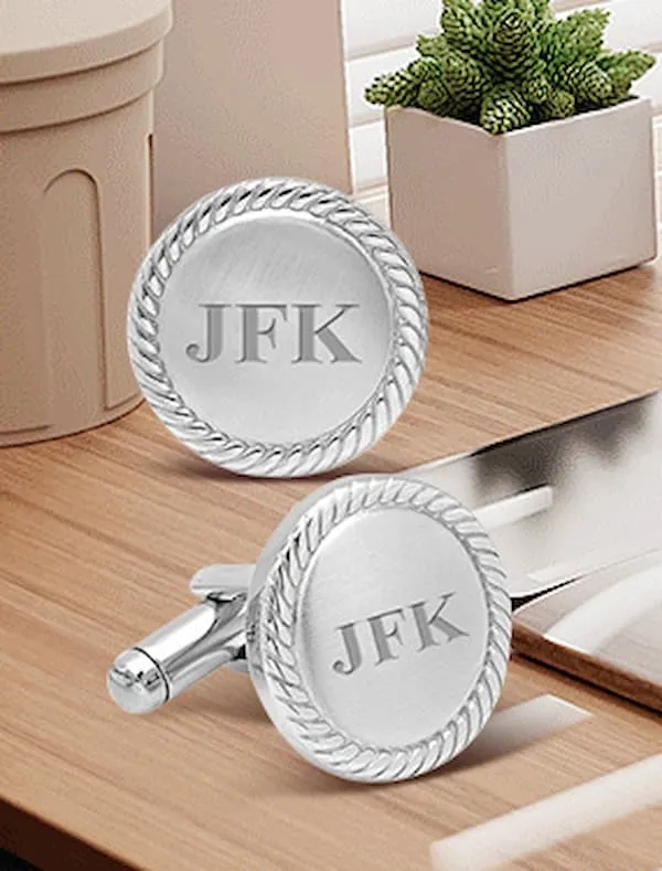 0.75'' Custom Engraved Cufflinks