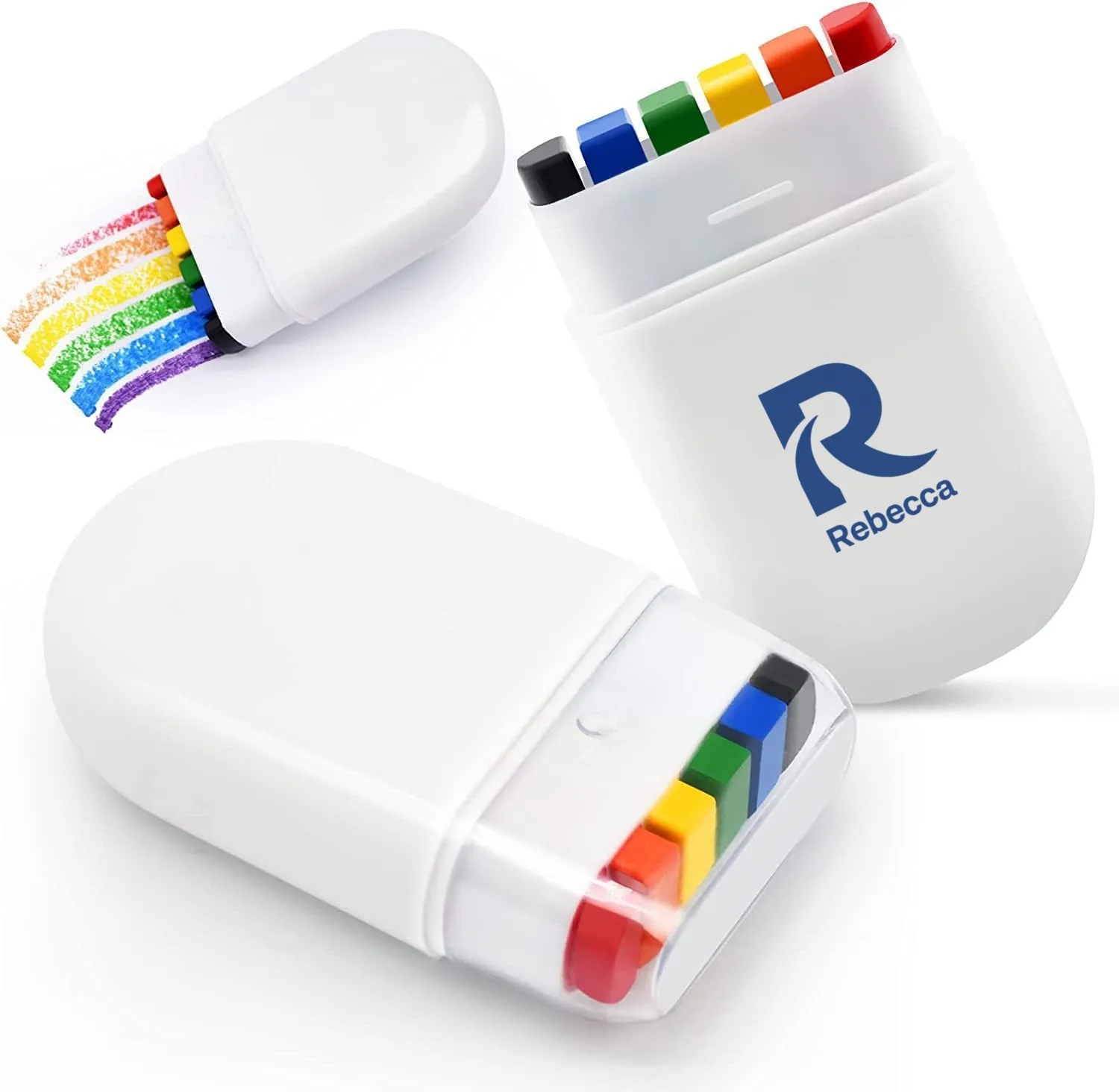 Customized 6-color rainbow stripe facial graffiti crayon