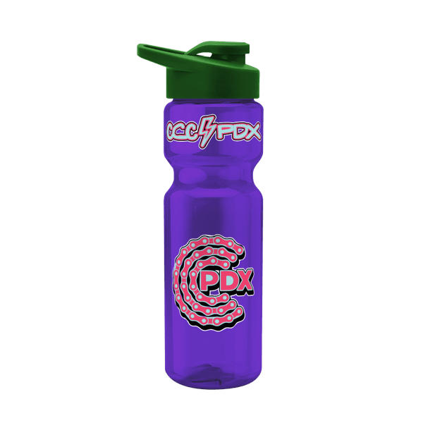Blazer 28oz Transparent Bike Bottle w/Drink-thru Lid 435