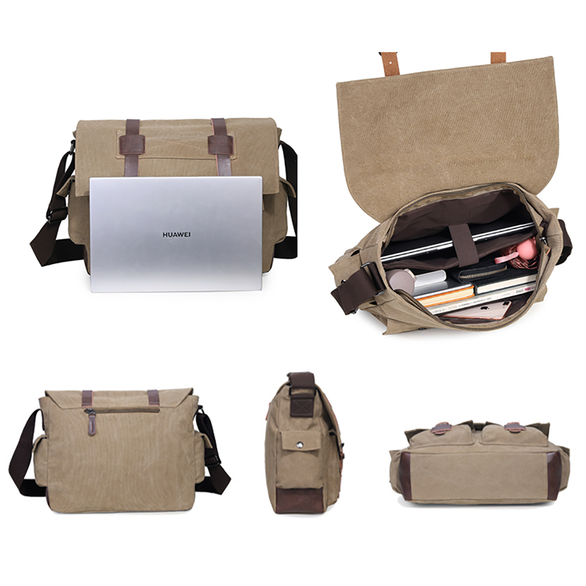 Canvas Messenger Laptop Bags Unisex 3