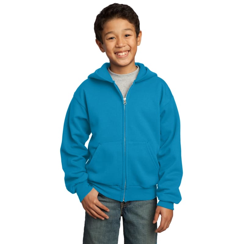 Port & Company - Youth Core Fleece Full-Zip Hooded Sweatshirt. 34