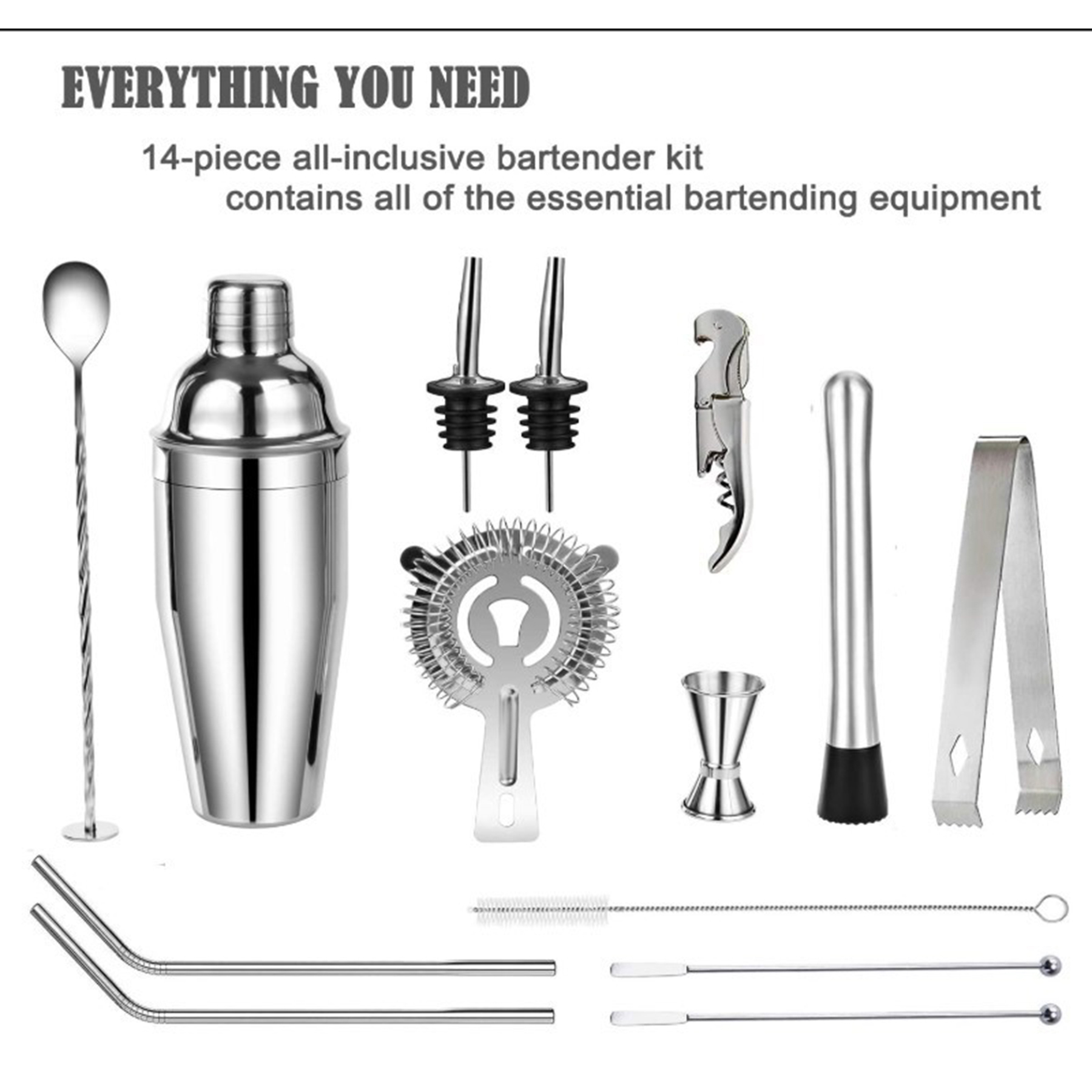 Stainless Steel Cocktail Shaker Set 22 Pcs 2
