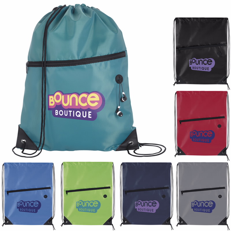 Good Value™ Front Zip Drawstring Backpack 15