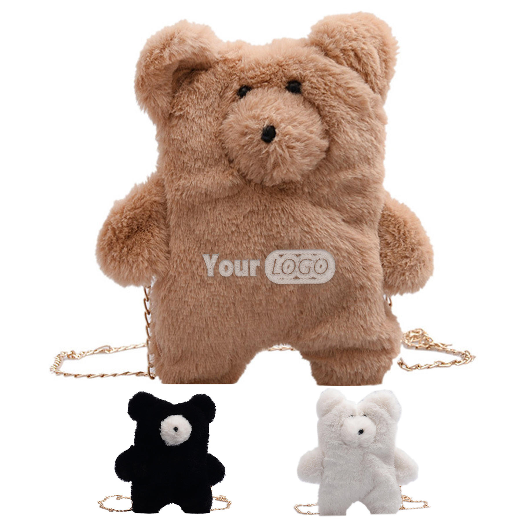 Cotton Large capacity bear shoulder crossover bag 4