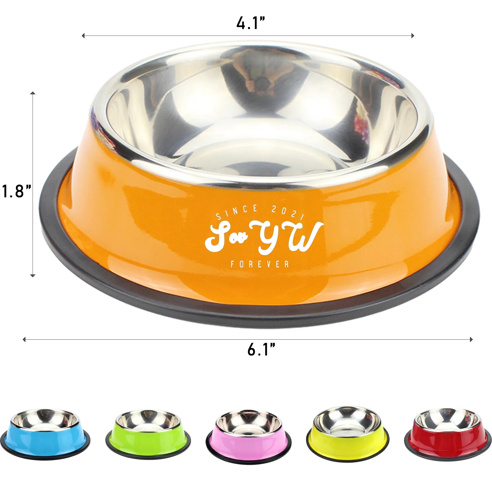 Stainless Steel Dog Bowl With Coating