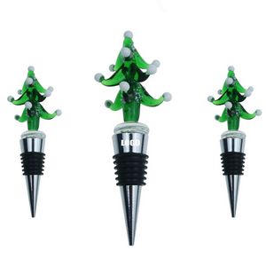 Festive Green Christmas Tree Wine Cork Bottle Stopper 12
