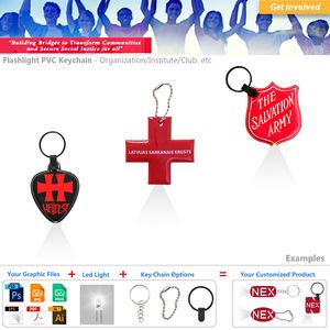 Custom Organization Themed Keychain LED Flashlight 3