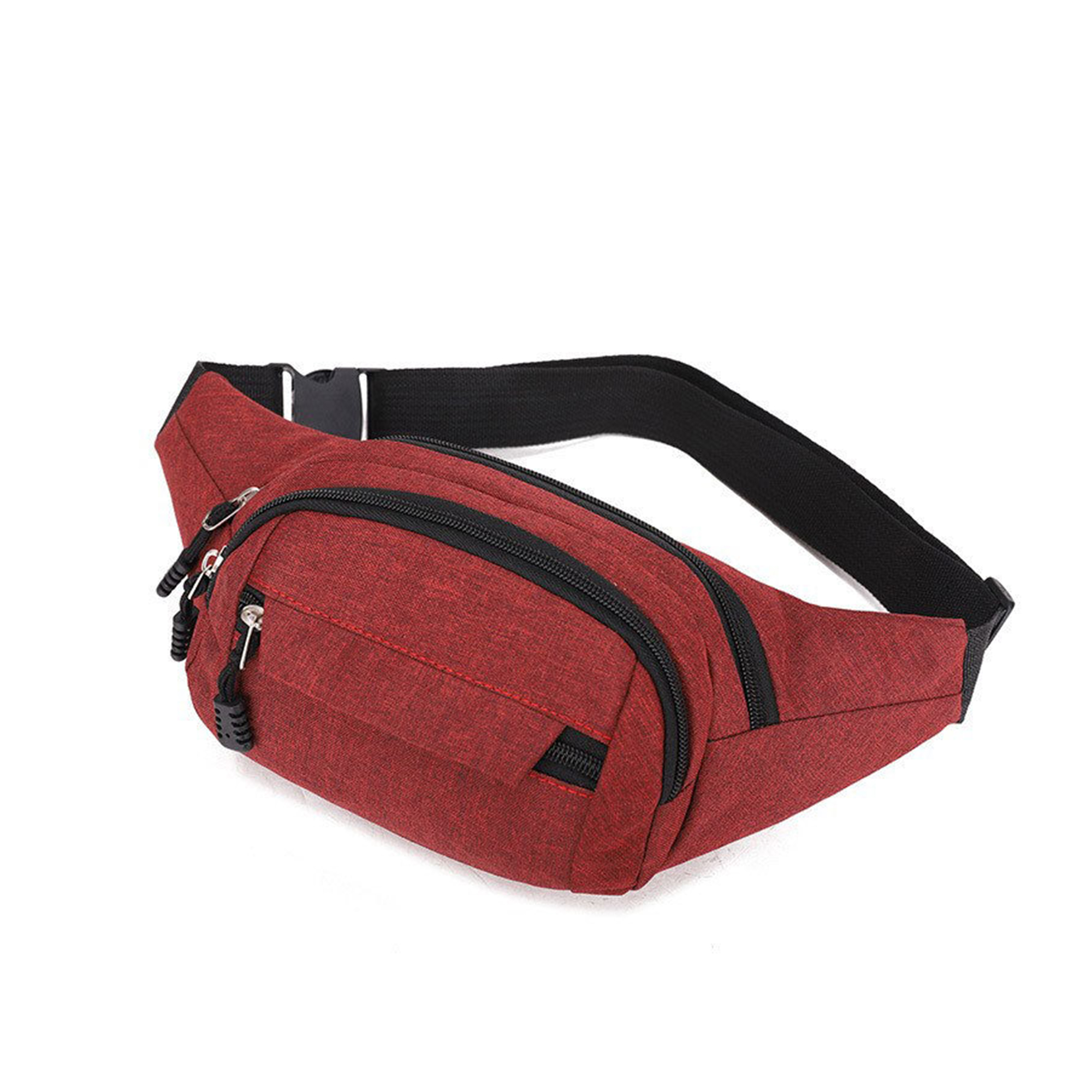 Canvas Crossbody Waist Pack With Four Zipper Pockets 2