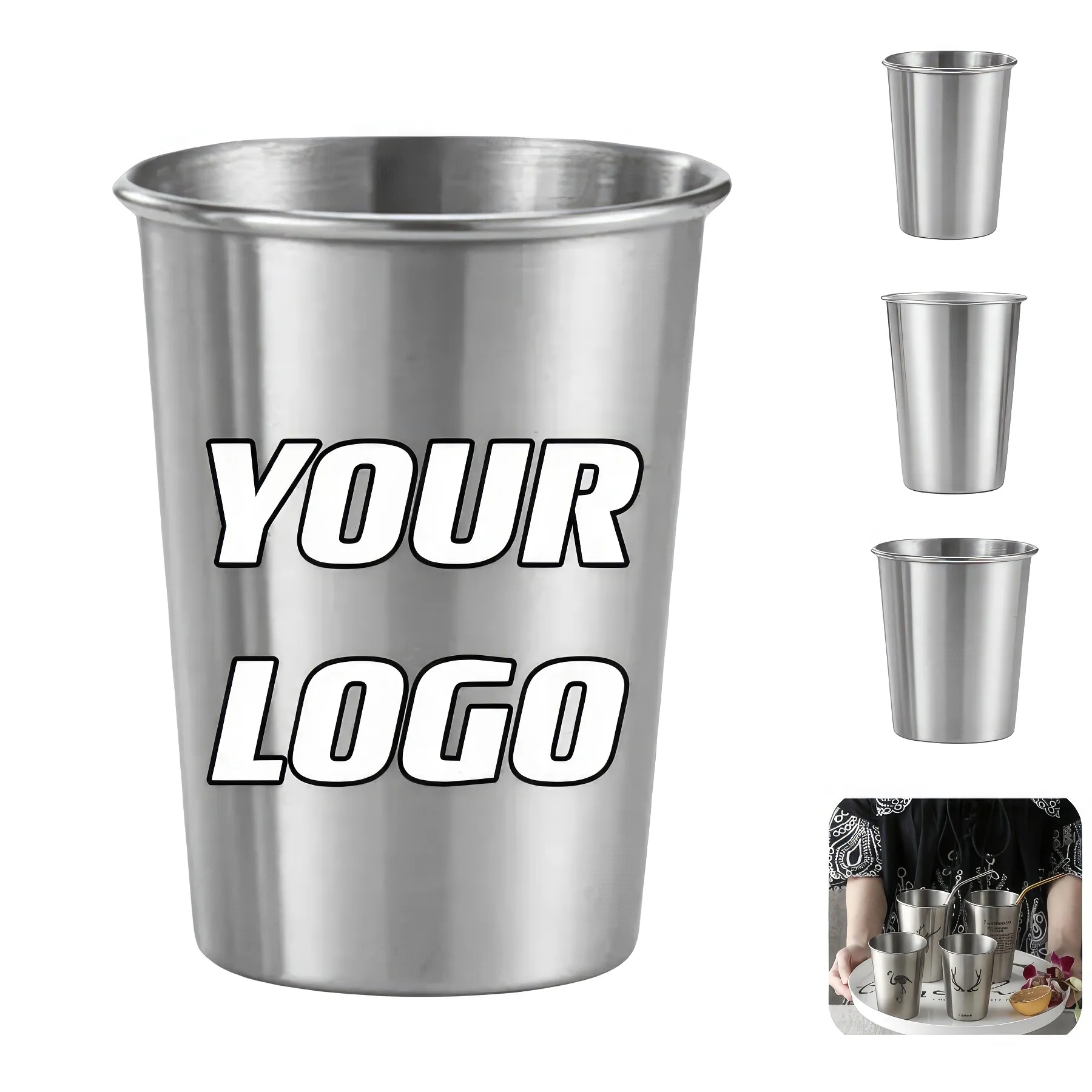 13.5 oz Stainless Steel Pint Cups Unbreakable Drinkware 3