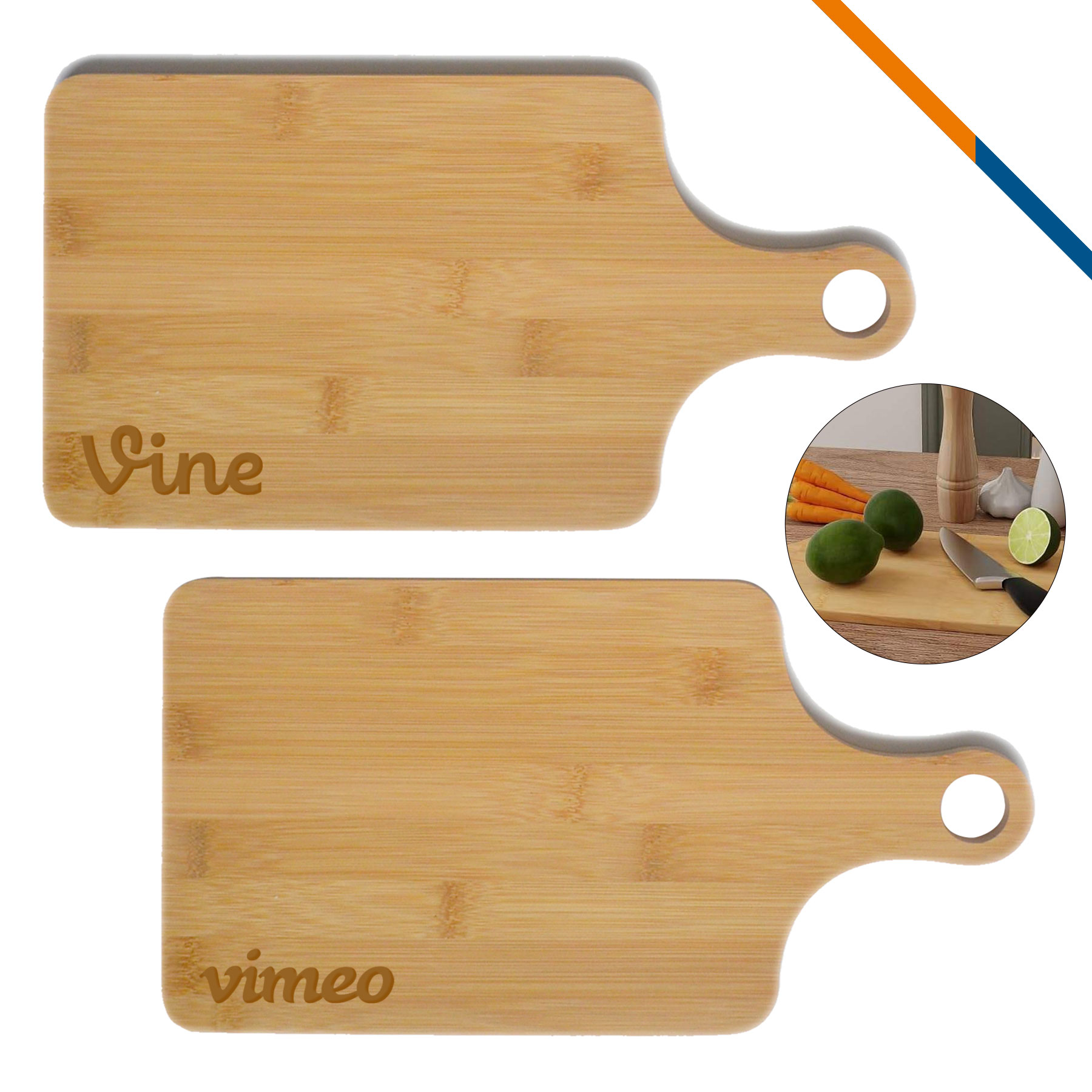 Moliere Bamboo Square Cutting Board With Handle 2