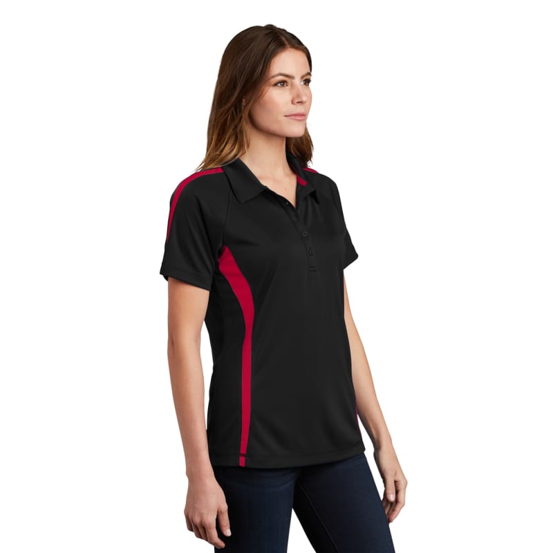 Sport-Tek Women's PosiCharge Micro-Mesh Colorblock Polo. 9