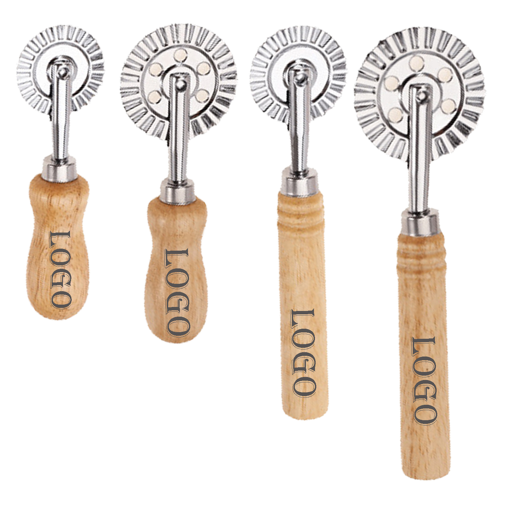 Ergonomic Wooden Pizza Wheel Cutter MOQ20 2