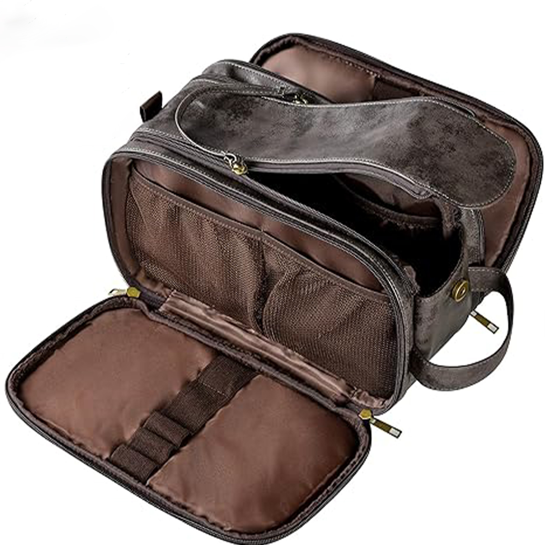 Men's Leather Storage Toiletry Bag 4
